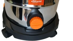 Пылесос строительный 1700Вт, объем бака 20л, поток воздуха 40 л/с, функции Сухая уборка/ Сбор жидкости/ Выдувсамоочистка, шланг 3м, синхронизация розетки 2кВт Sturm!