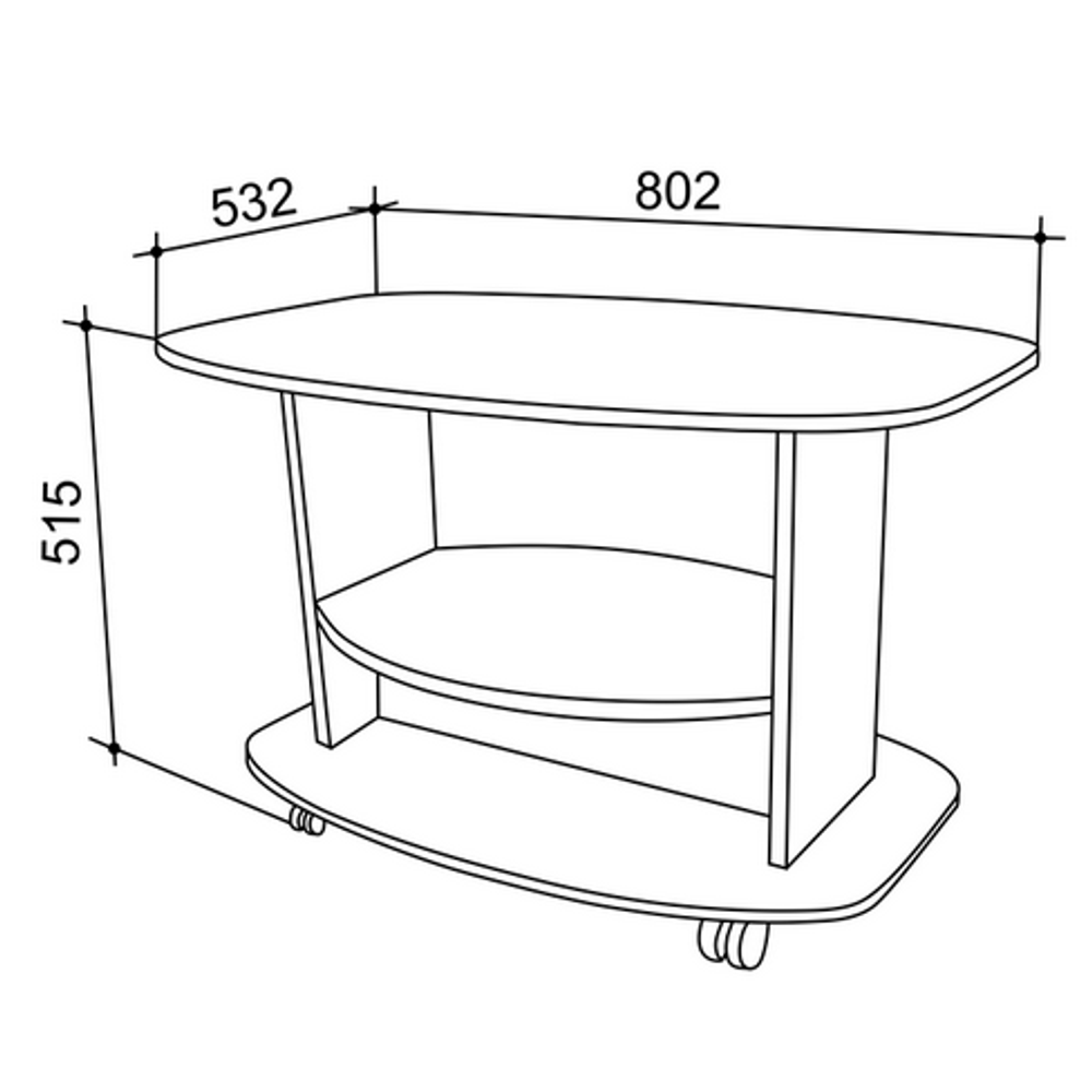 Стол журнальный Лидер (ясень шимо темный)