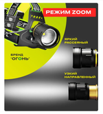 Фонарь налобный высокой яркости Огонь HT-3051-P360