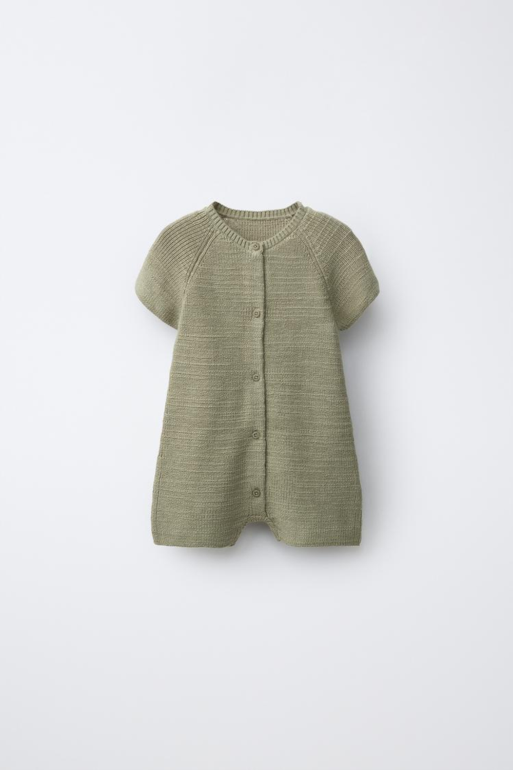 ZARA КОРОТКИЙ КОМБИНЕЗОН С ЖЕМЧУЖНЫМ УЗОРОМ, ХАКИ