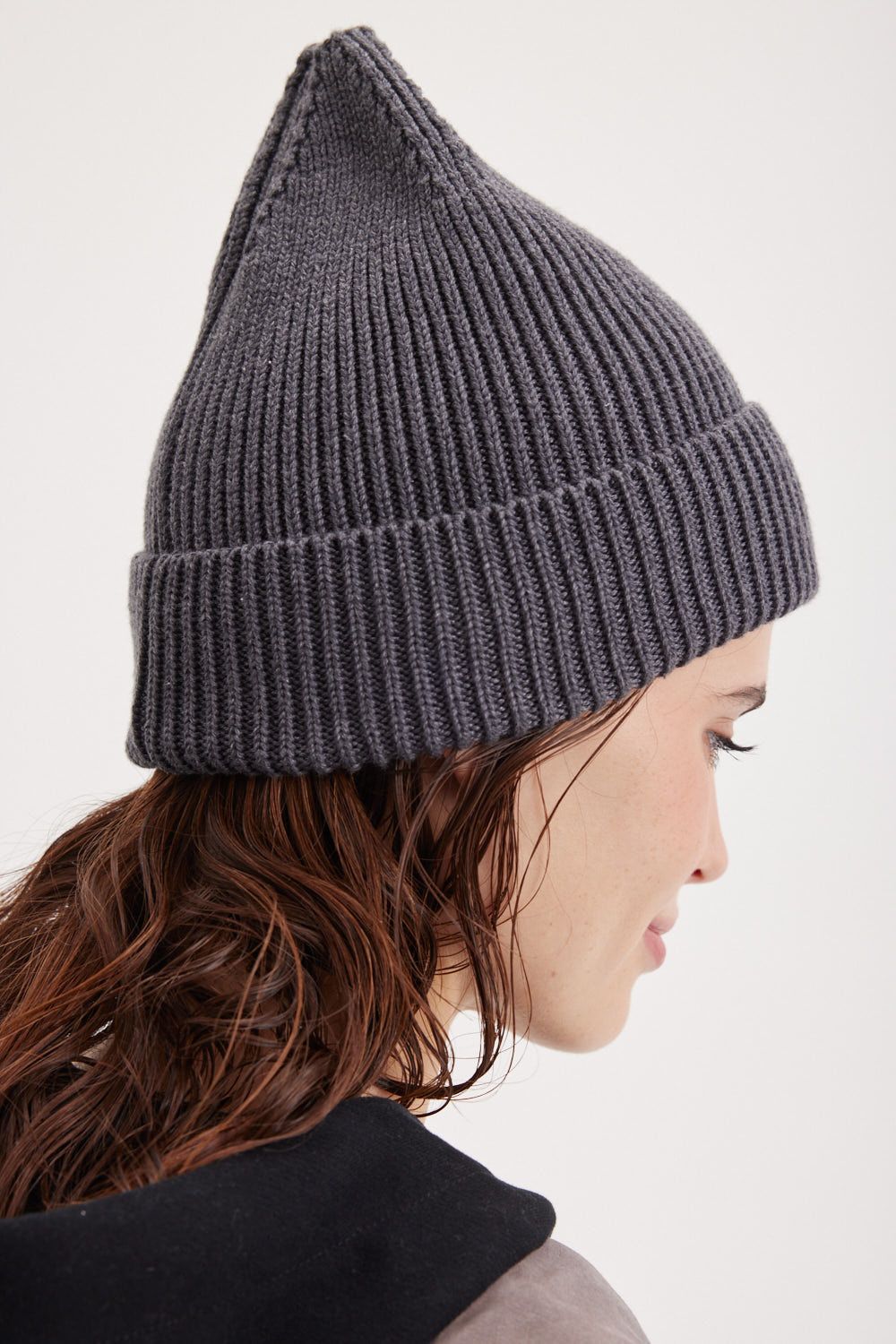 Шапка хлопковая с отворотом "Графит"