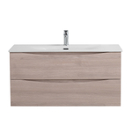 Тумба с раковиной подвесная BelBagno MARINO-CER-MINI-1000-2C-SO-RG-P Rovere Grigio, раковина белая BB-8099-3-100