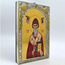 Икона Спиридона Тримифунтского в античной серебряной ризе