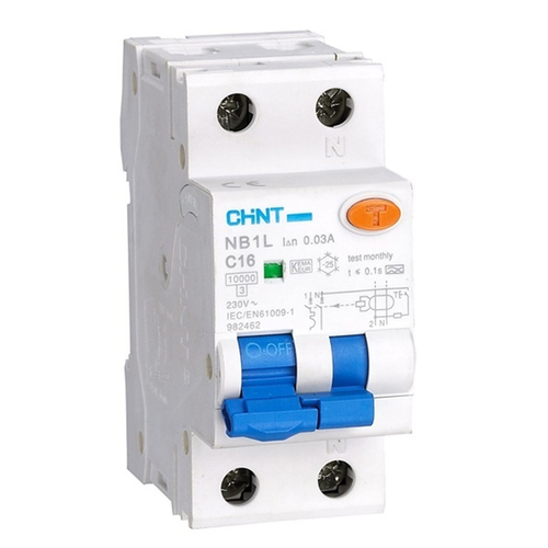 Дифференциальный автомат NB1L B16А 1P+N 30мА тип A однофазный электромеханический 6кА 2м Chint (дифавтомат, АВДТ) 203007