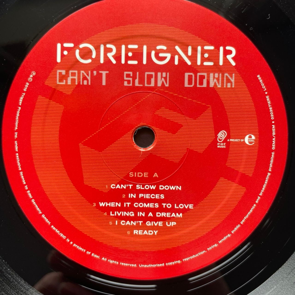 Винтажная виниловая пластинка LP Foreigner Can't Slow Down (Европейский Союз 2010)