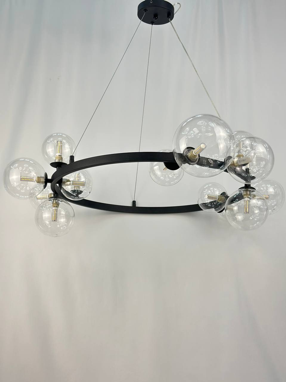Люстра подвесная Lanbos Bubbles, 15 лампы G9, 180 Вт LED, до 30 кв м, черная