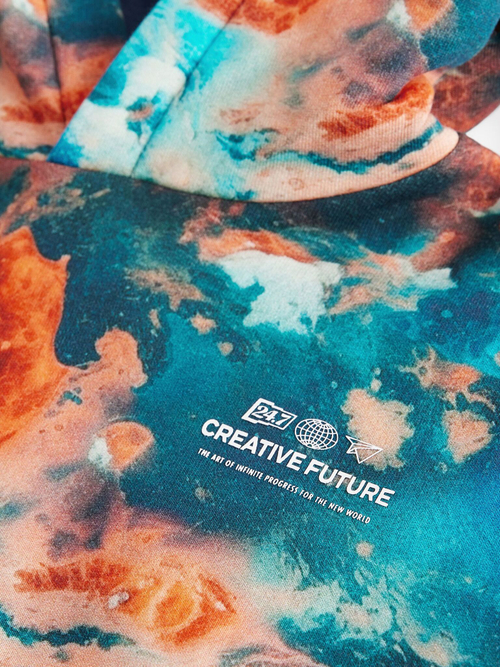 Толстовка с капюшоном для мальчика Next 539-188, Бирюзовый, Оранжевый