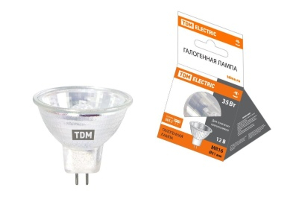 Лампа галогенная с отражателем MR16 35Вт 12В GU5.3 TDM