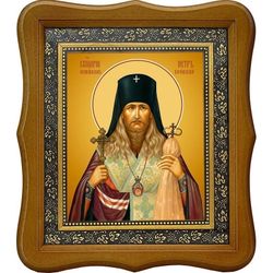 Петр Зверев, архиепископ Воронежский, священномученик. Икона на холсте.