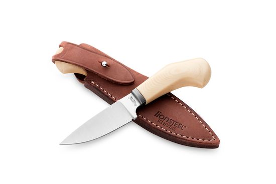 Нож фиксированный Lion Steel Willy WL1 MW - сталь М390, рукоять белая микарта, ножны кожа