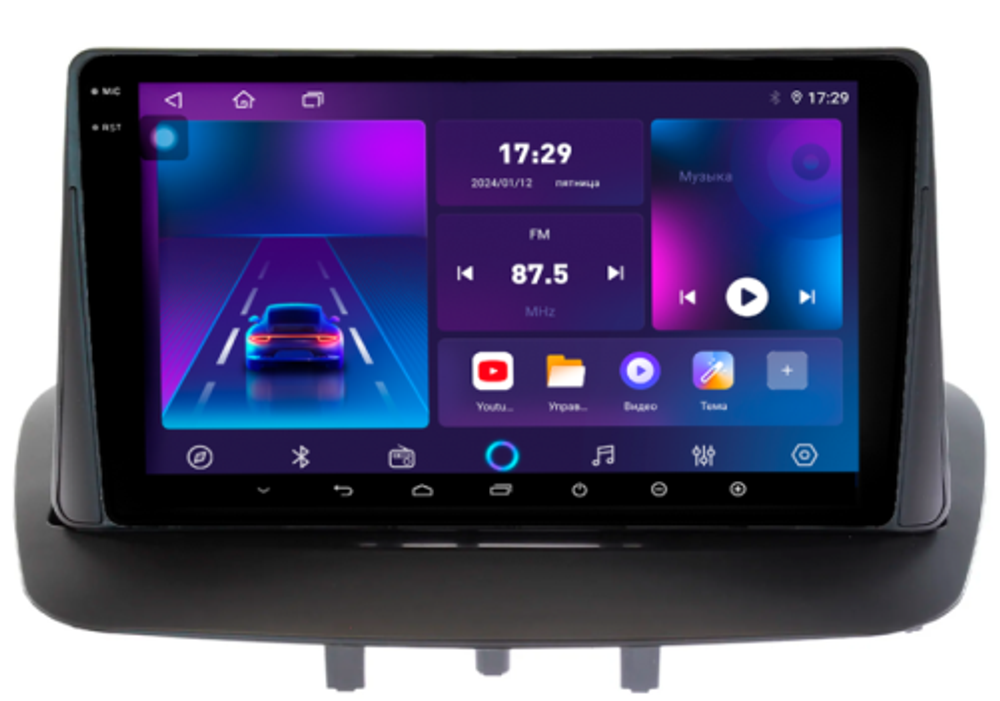 Магнитола для Renault Fluence/ Megane 2009-2017 - Parafar PF921LUX3RN2K на Android 13, QLED+2K, ТОП процессор, 4Гб+32Гб, CarPlay, 4G SIM-слот