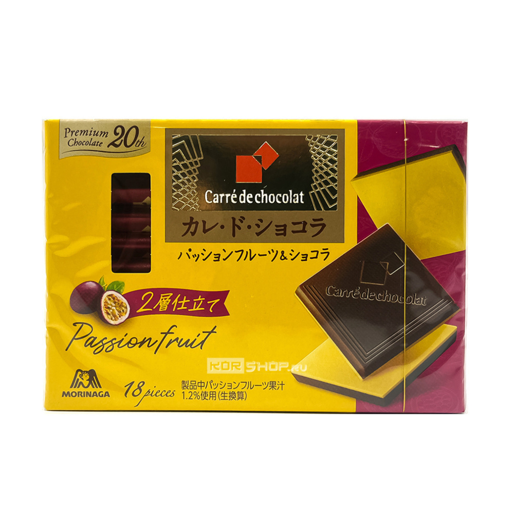 Шоколад Carre de Chocolat «Маракуйя и шоколад», Morinaga, 93 гр 18 шт