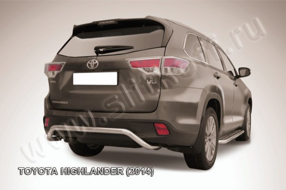 Защита заднего бампера (нержавейка) Toyota Highlander (2014-2016) d57 скоба