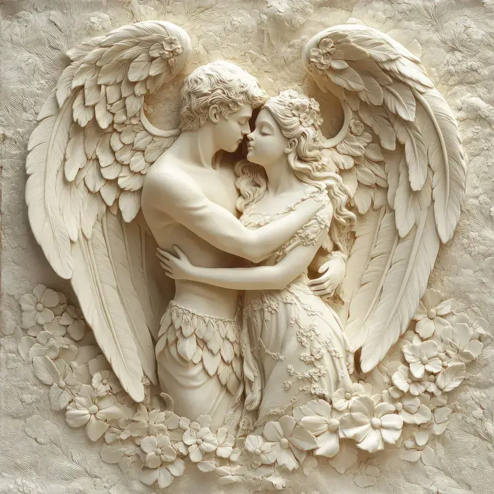 Фотообои 200х200см 3д объемные барельеф Ангелы флизелиновые обои