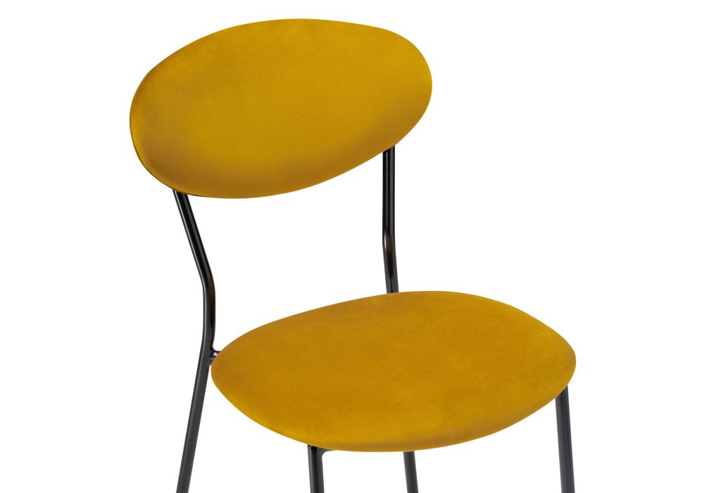 Стул на металлокаркасе Корсе желтый / черный глянец