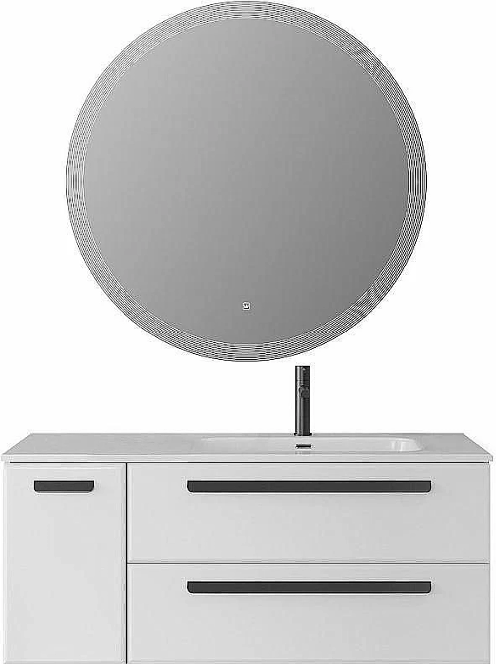 Тумба с раковиной Cezares ECO-CER-N 120 ECO-CER-N-1200-2C-1A-SO-BL белая глянцевая