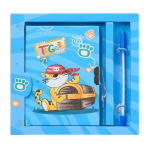 Блокнот детский Basir на замке, с ручкой, формат А6, серия "Тигры", переплет 7БЦ, 15*11 см, 48 листов, ассорти