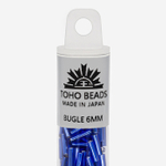 Японский бисер TOHO Bugle (стеклярус) 6mm (№28), с внутренним серебрением, прозрачный