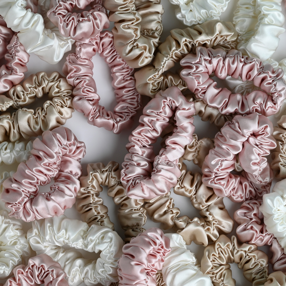 Набор резинок для волос "Medium" | молочно-белый, шампань, жемчужно-розовый