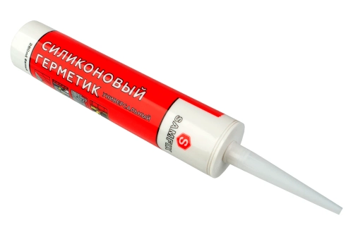 Герметик силиконовый строительный белый 280 мл (325 г) Samfix