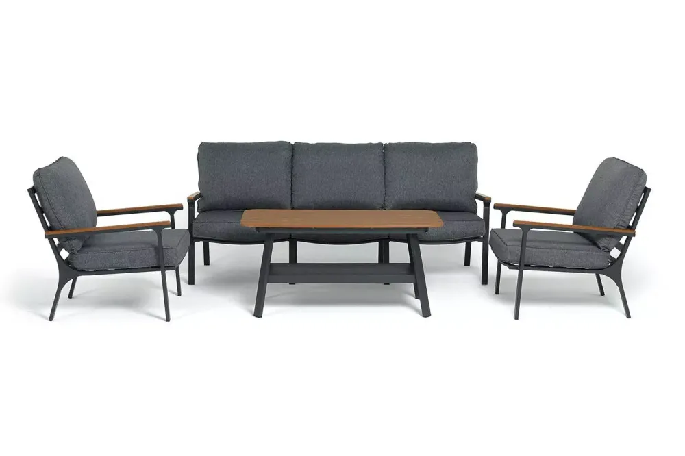 "Крокус" лаунж-зона 5-местная из алюминия, цвет темно-серый