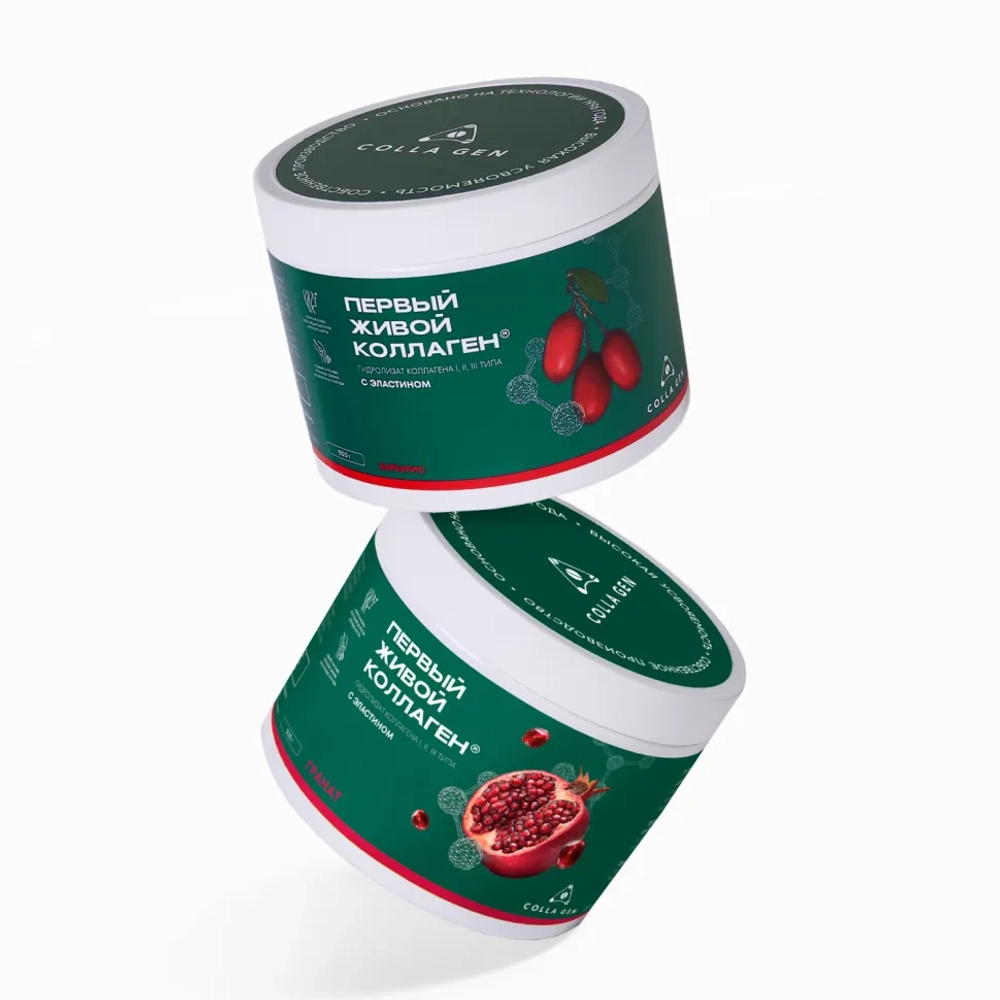 ЖИВОЙ КОЛЛАГЕН набор в подарочном тубусе гранат-барбарис