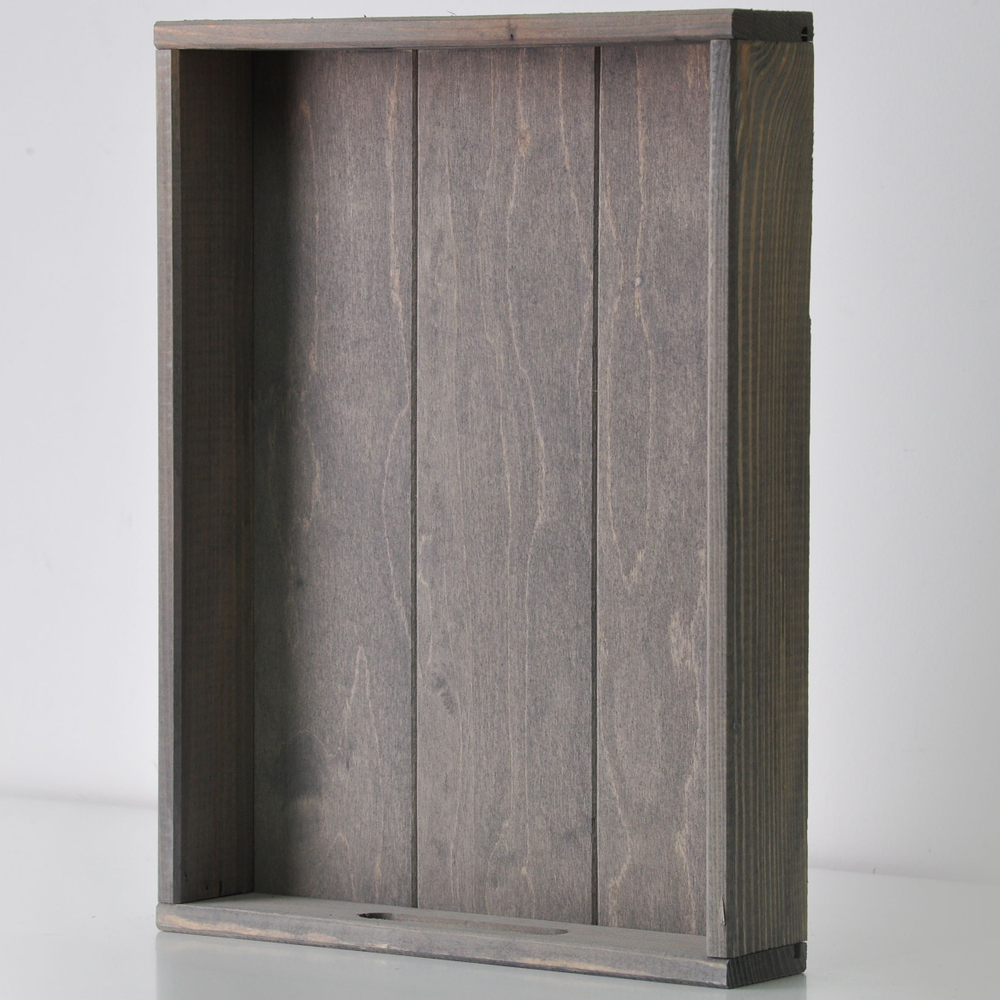 Деревянный поднос 38х28 см в стиле рустик (состаренный), столик для завтрака в постель Флоутард, для кухни, бурый