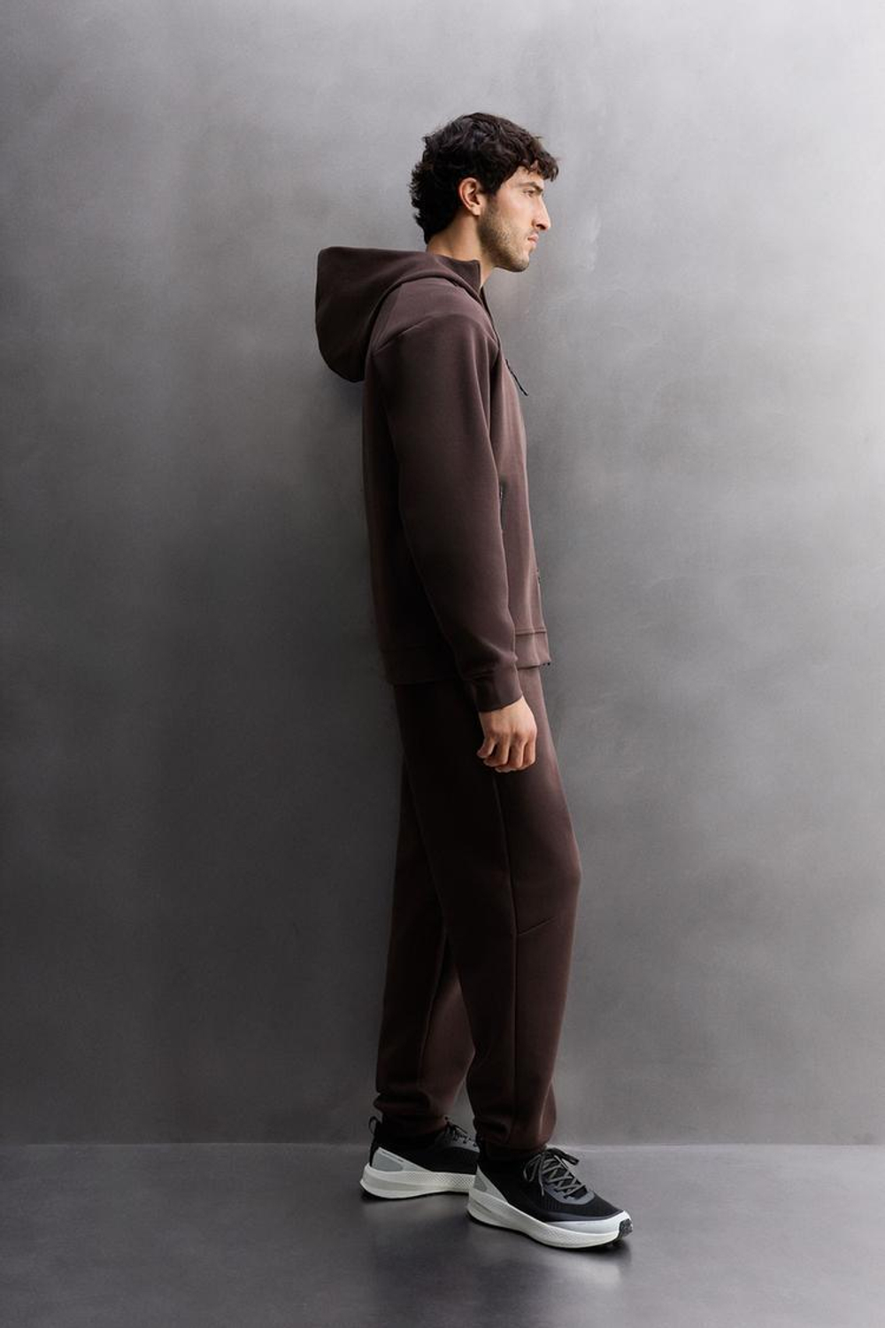 ZARA ТЕХНИЧЕСКАЯ ТОЛСТОВКА НА МОЛНИИ С КАПЮШОНОМ, БУРГУНДИ