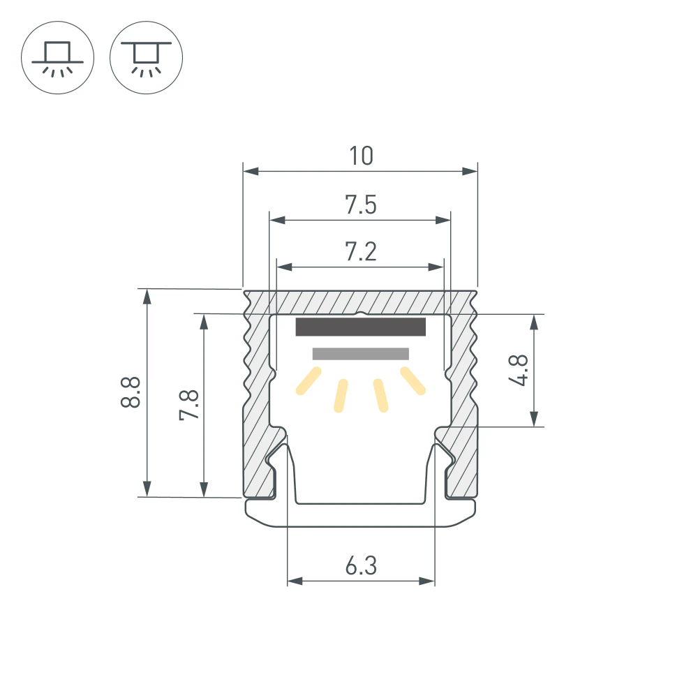 Профиль SL-MINI-10-3000 BLACK (Arlight, Алюминий) 064316