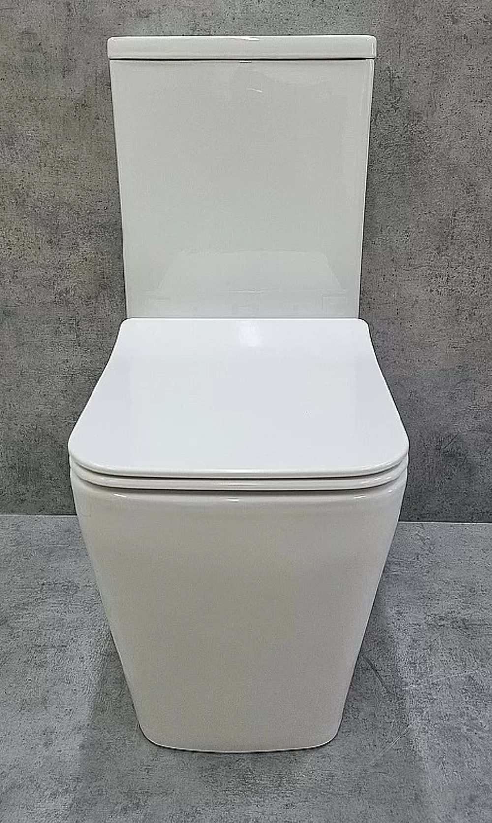 Унитаз напольный CeramaLux 2170AXMW белый матовый, безободковый, с бачком, с крышкой микролифт