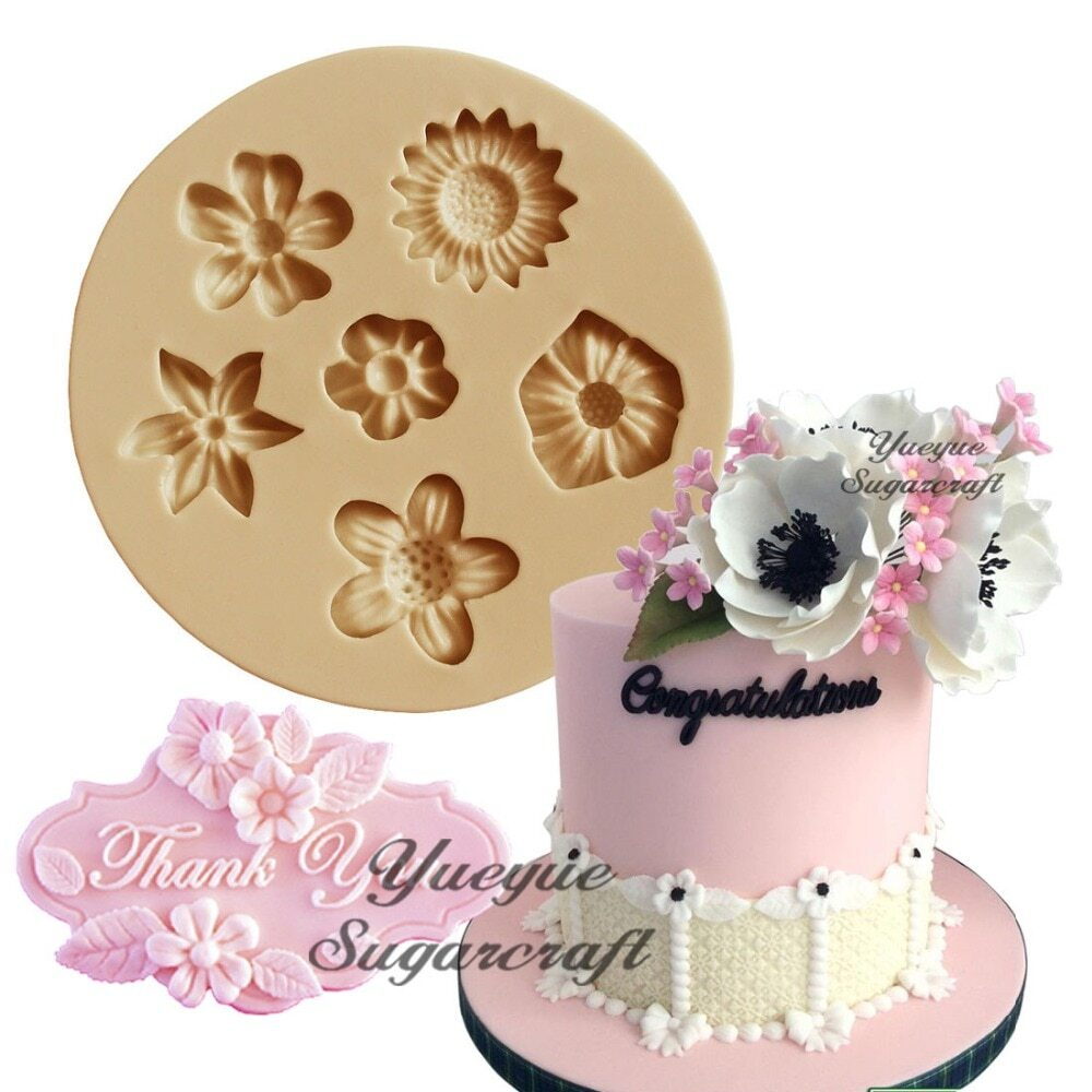 Молд Силиконовый "Цветочки в круге"