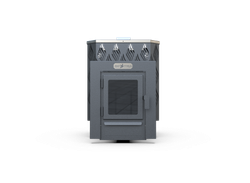 Банная печь Душа- 15 Сетка Лист Ивы Закрытая Каменка стекло