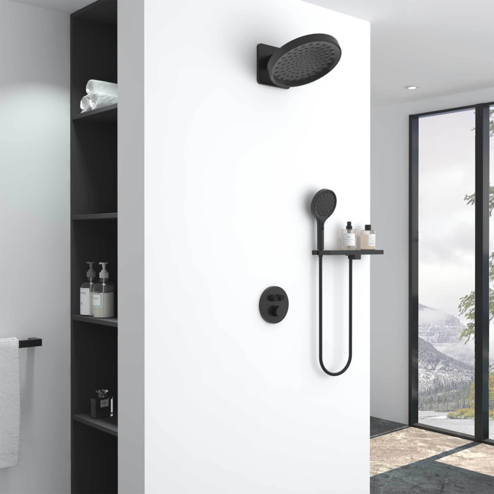 Душевой комплект Inspire VSFW-3I22MT3RMB встраиваемый, термостатический, двухрежимный, черный, , шт