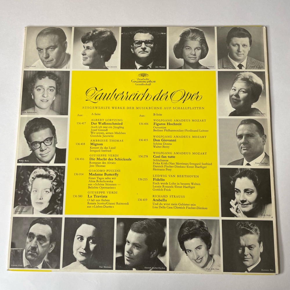 Винтажная виниловая пластинка LP Сборник Zauberreich Der Oper Волшебное Царство Оперы (Германия 1969) Deutsche Grammophon