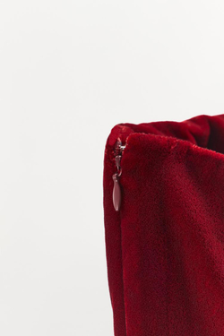 ZARA БАРХАТНОЕ ПЛАТЬЕ С ОТКРЫТЫМИ ПЛЕЧАМИ — LIMITED EDITION, ТЕМНО-РОЗОВЫЙ