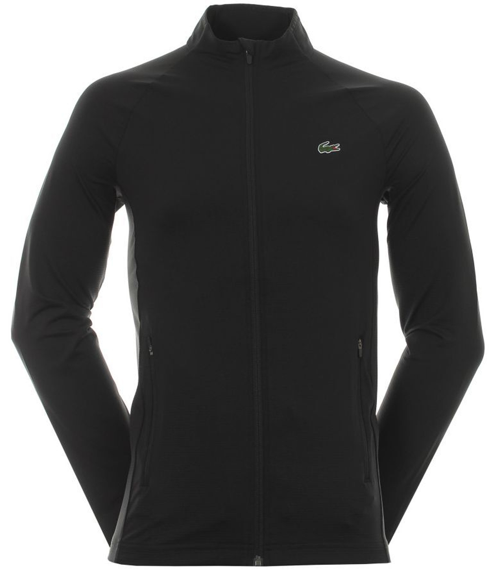 Мужская кофта теннисная Lacoste Men's SPORT Stretch Zip-Up Golf Jacket - black