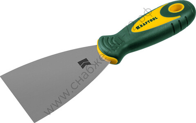 KRAFTOOL 75 мм х-образное профилированное полотно двухкомпонентная ручка, нержавеющий, Шпатель (10035-075)