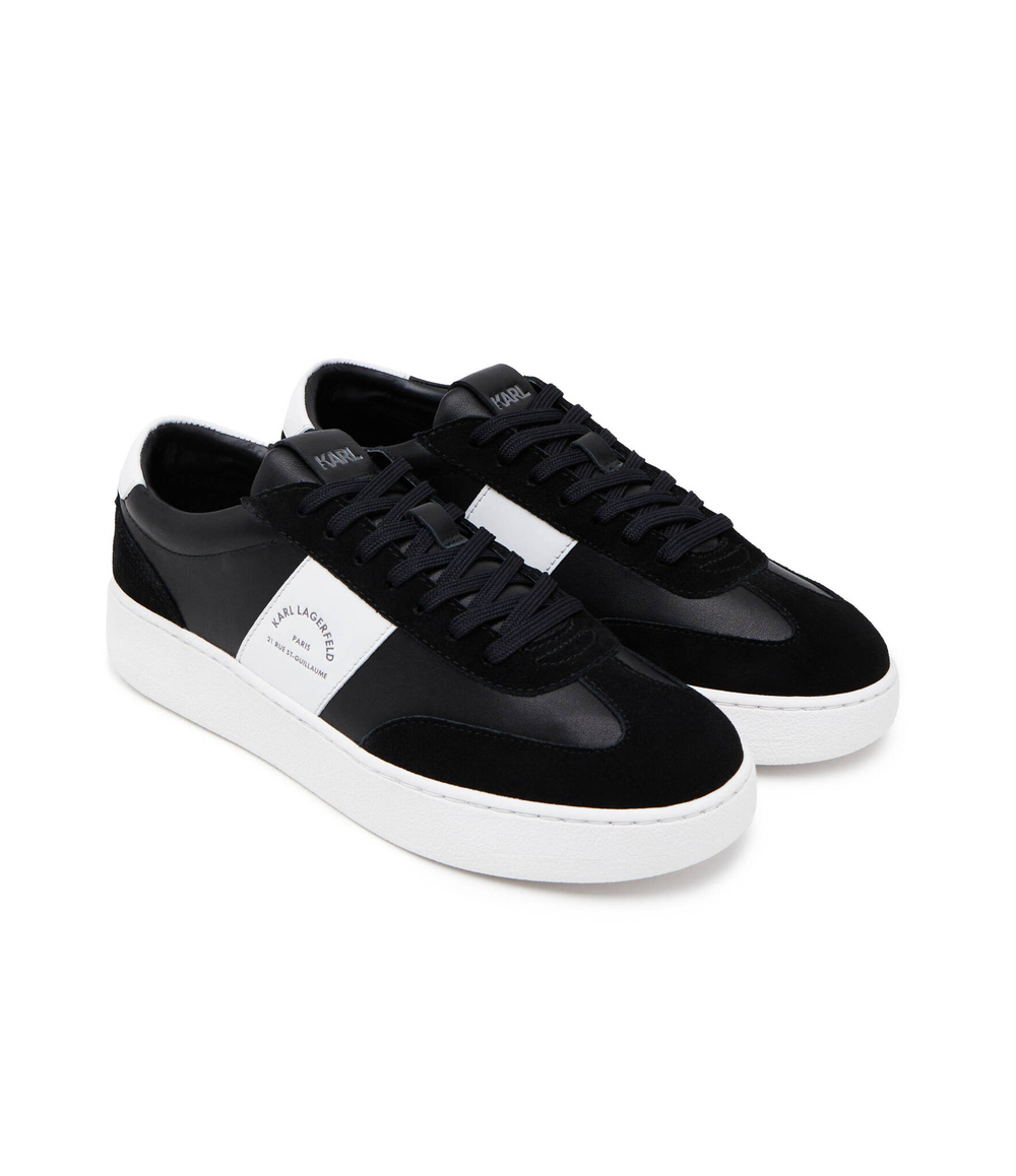 Кожаные кроссовки kourt iii maison band lo lace Karl Lagerfeld - черный(KL51524)