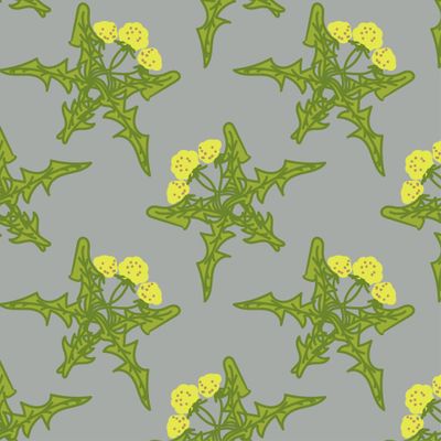 Фантазия одуванчики на сером фоне.