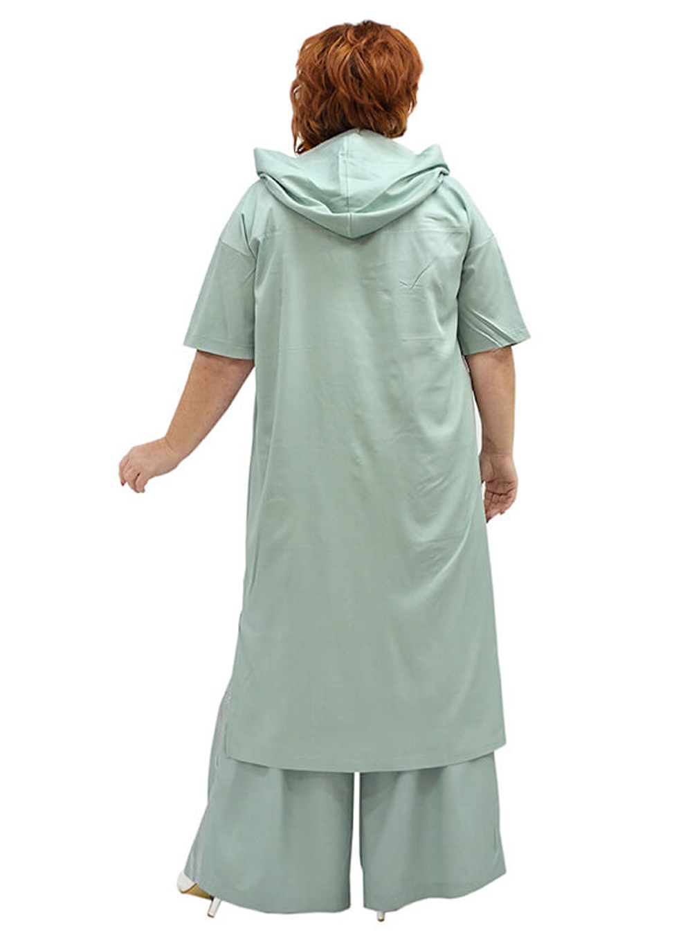 Удлинённая рубашка из тенсела Полынь