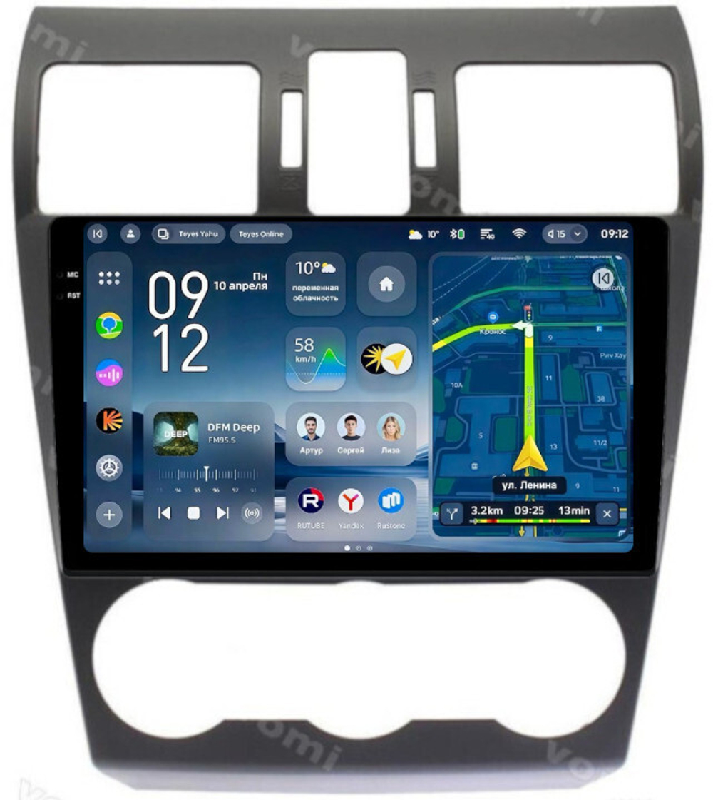 Магнитола для Subaru Forester 4 2012-2015, Impreza 4, XV - Teyes CC4-PRO монитор 9.5" 2K QLED на Android 13, Snapdragon 778G, AI, CarPlay, DSP, 4G SIM-слот