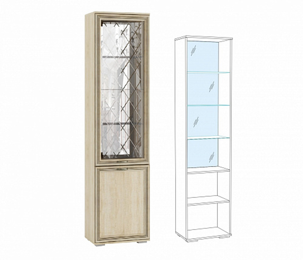 Пенал с витриной Ливорно ЛШ-4, дуб