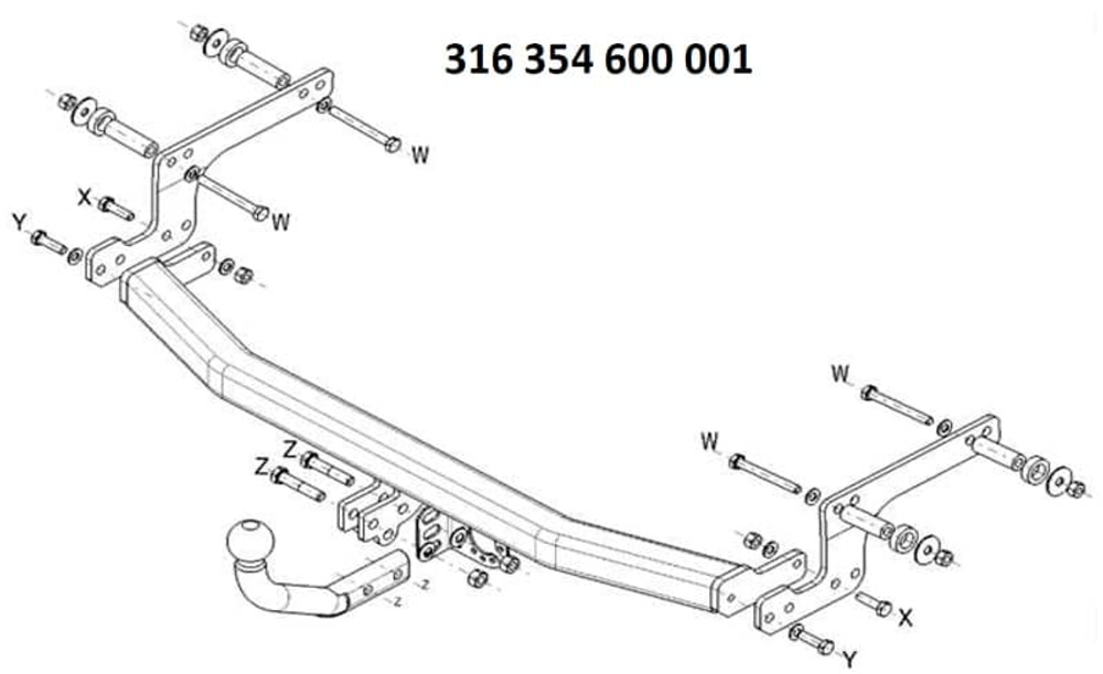 Фаркоп WESTFALIA 316354600001 для Renault Clio / Grand Modus / Captur 13-(паспорт и сертификат в комплекте)(без электрики)