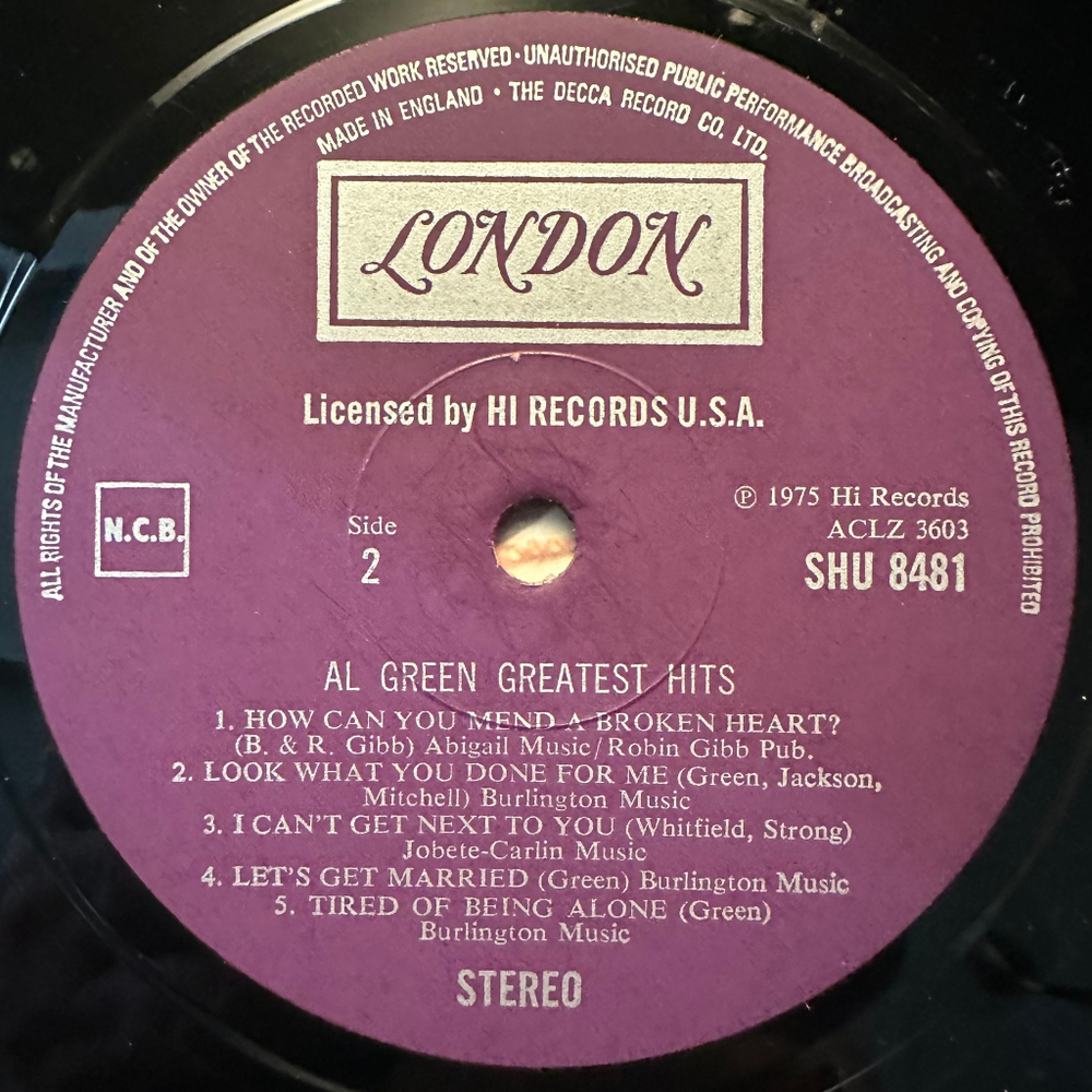 Al Green - Greatest Hits (Англия 1975г.)