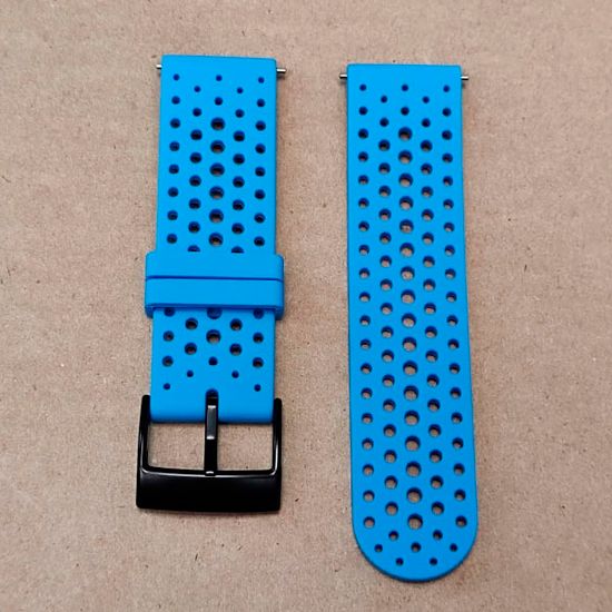 Силиконовый дышащий ремешок Suunto 24 mm для 9 / 9 Baro / 7 / D5 / Spartan Sport быстросъемный (Athletic 1) короткий (Голубой)