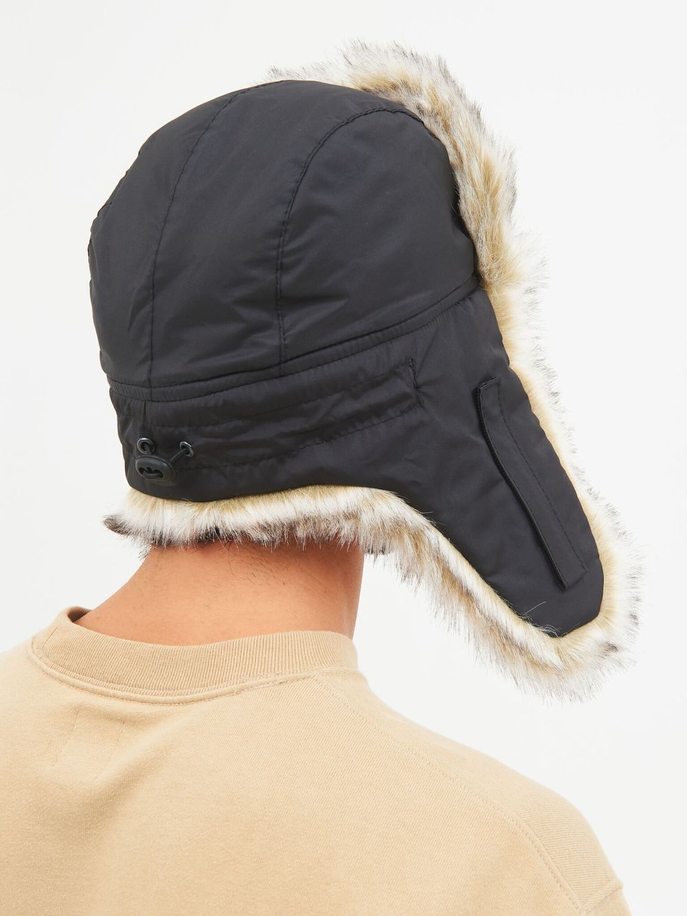 Шапка ушанка с маской Евро Волк ткань Taslan цвет Чёрный