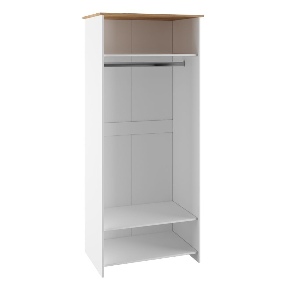 Шкаф для одежды распашной с полками и штангой Дуб крафт золотой/Белый 95,4х52,3х210 см