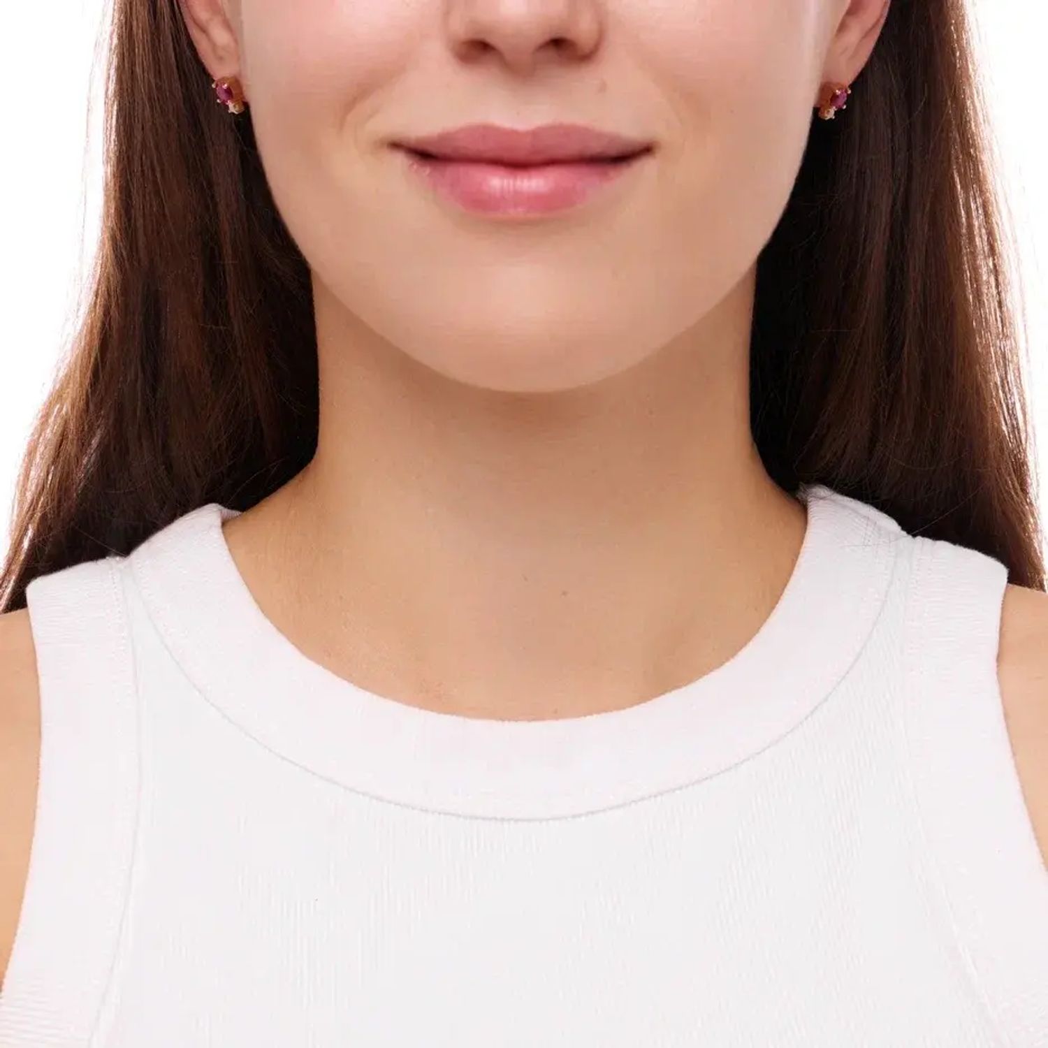 Серьги Золотой Деликатный Микс – Фуксия