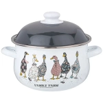 Кастрюля agness эмалированная с эмал.крышкой серия family farm, 2.8 л, 20*12 см