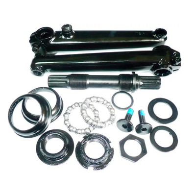 Шатуны 3-х комп, CR-MO, трубчатые 31,8х175мм, вал ?19мм 8 -шлиц, USA каретка на шарик подш, инд уп.